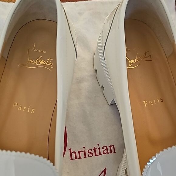 Christian Louboutin Loafer Patent Leather Rubber Sole Brunch Spring Wedding 40 - Picture 5 of 9